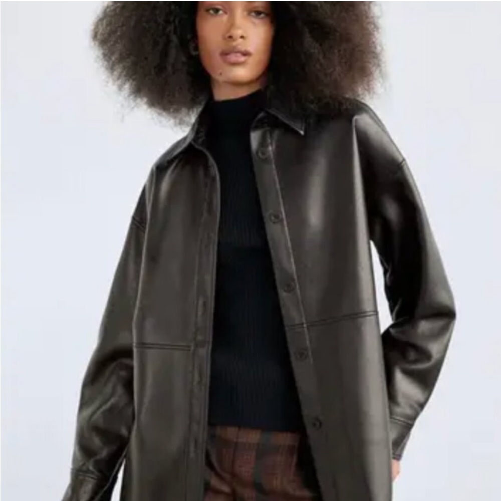 Aritiza Babaton Faux Leather Pelli Shirt Jacket - Picture 5 of 5